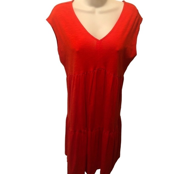 Social Standard By Sanctuary Tiered Shift Dress L Ruffle Hem Cap SS Resort - Picture 3 of 6